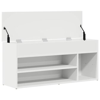 Schoenenbank 102x30,5x45 cm bewerkt hout wit 7