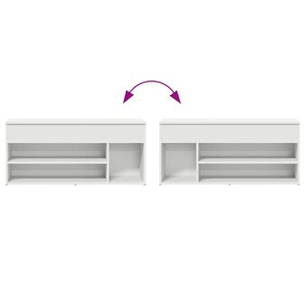 Schoenenbank 102x30,5x45 cm bewerkt hout wit 8