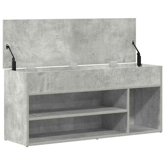 Schoenenbank 102x30,5x45 cm bewerkt hout betongrijs 8