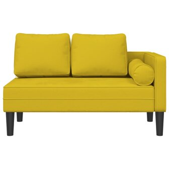 Chaise longue met kussens fluweel geel 3