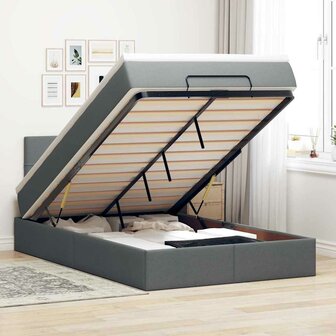 Bed met matras 120x200 cm stof donkergrijs 1