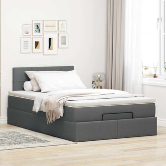 Bed met matras 120x200 cm stof donkergrijs 3