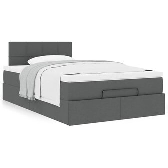 Bed met matras 120x200 cm stof donkergrijs 4