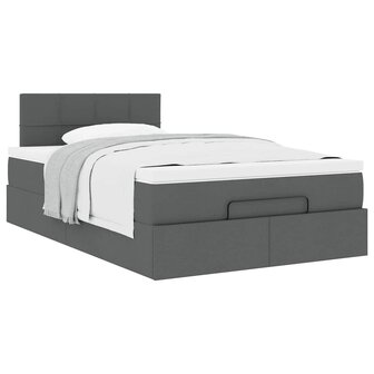Bed met matras 120x200 cm stof donkergrijs 5
