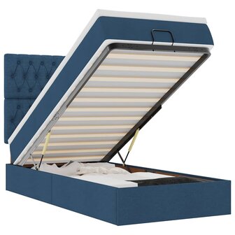 Bed met matras 100x200 cm stof blauw 2