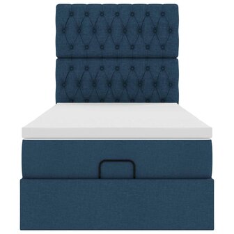 Bed met matras 100x200 cm stof blauw 7