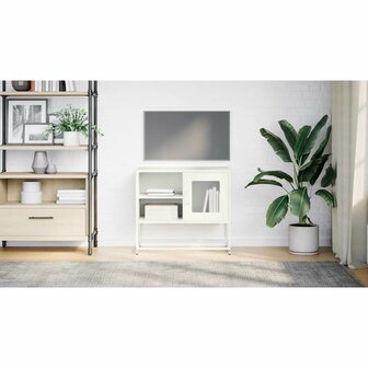 Tv-meubel 68x39x60,5 cm staal wit 3