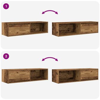 Tv-meubel 100x31x25,5 cm bewerkt hout oud hout 9