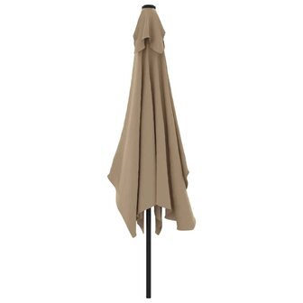 Parasol met metalen paal 300x200 cm taupe 4