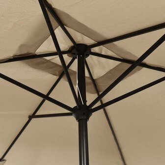 Parasol met metalen paal 300x200 cm taupe 5