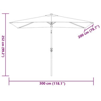 Parasol met metalen paal 300x200 cm bordeauxrood 8