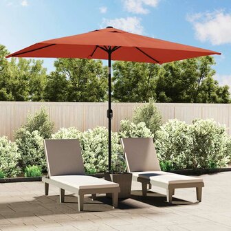 Parasol met metalen paal 300x200 cm terracotta 1