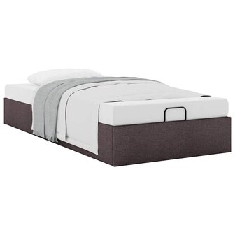 Bedframe zonder matras 100x200 cm stof donkerbruin 5