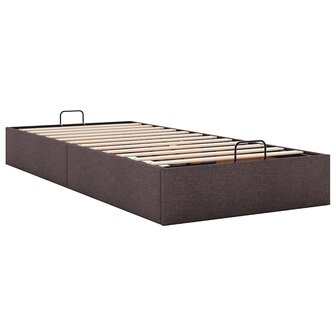 Bedframe zonder matras 100x200 cm stof donkerbruin 6