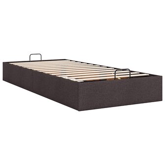 Bedframe zonder matras 100x200 cm stof donkerbruin 9