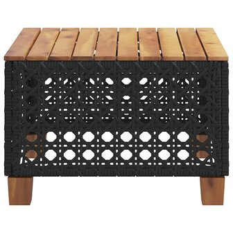 Tuintafel 55x55x36 cm poly rattan en acaciahout zwart 5