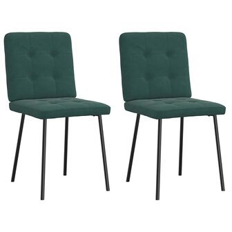 Eetkamerstoelen 2 st fluweel donkergroen 1