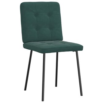 Eetkamerstoelen 2 st fluweel donkergroen 3