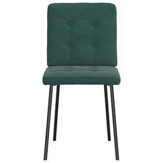 Eetkamerstoelen 2 st fluweel donkergroen 4