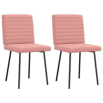Eetkamerstoelen 2 st imitatieleer roze 2