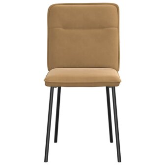 Eetkamerstoelen 2 st fluweel bruin 4