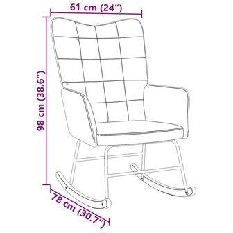 Schommelstoel fluweel geel 8