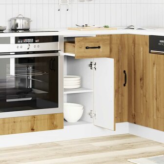Keuken onderkast Kalmar bewerkt hout artisanaal eikenkleur 3