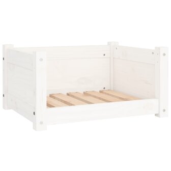 Hondenmand 55,5x45,5x28 cm massief grenenhout wit 2