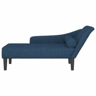 Chaise longue met kussens stof blauw 3
