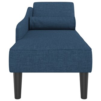 Chaise longue met kussens stof blauw 4