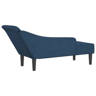 Chaise longue met kussens stof blauw 5
