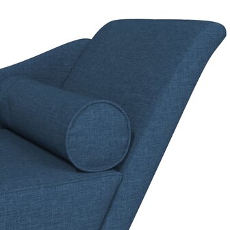 Chaise longue met kussens stof blauw 6