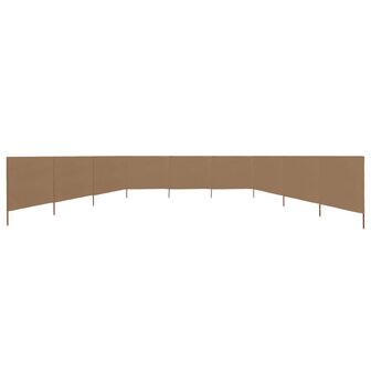 Windscherm 9-panelen 1200x160 cm stof taupe 3