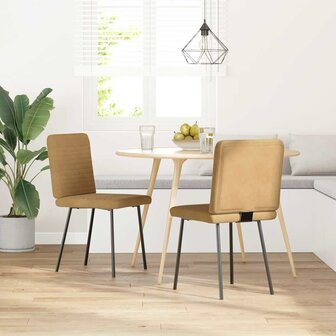 Eetkamerstoelen 2 st fluweel bruin 2
