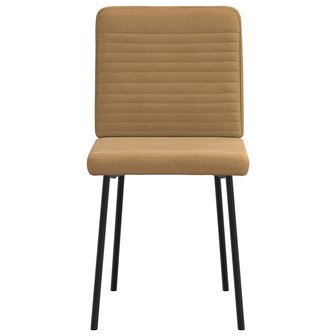 Eetkamerstoelen 2 st fluweel bruin 4
