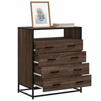 Ladekast 70x41x83,5 cm bewerkt hout bruin eikenkleur 1