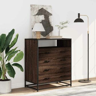 Ladekast 70x41x83,5 cm bewerkt hout bruin eikenkleur 3