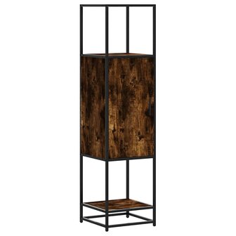 Hoge kast 35,5x35x139 cm bewerkt hout en metaal gerookt eiken 2