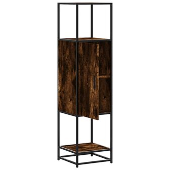Hoge kast 35,5x35x139 cm bewerkt hout en metaal gerookt eiken 5