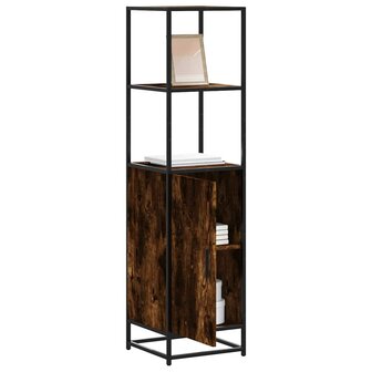 Hoge kast 35,5x35x139 cm bewerkt hout en metaal gerookt eiken 1