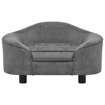 Hondenbank 67x47x36 cm pluche grijs 2