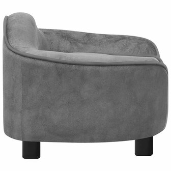Hondenbank 67x47x36 cm pluche grijs 4