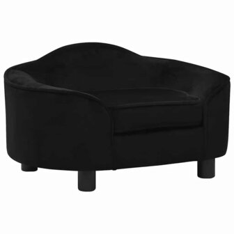 Hondenbank 67x47x36 cm pluche zwart 1