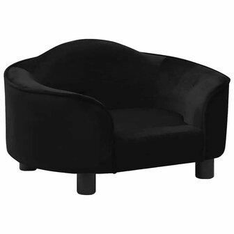 Hondenbank 67x47x36 cm pluche zwart 2