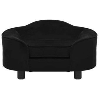 Hondenbank 67x47x36 cm pluche zwart 3
