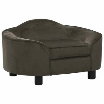 Hondenbank 67x47x36 cm pluche donkergrijs 1