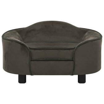 Hondenbank 67x47x36 cm pluche donkergrijs 2