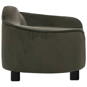 Hondenbank 67x47x36 cm pluche donkergrijs 4