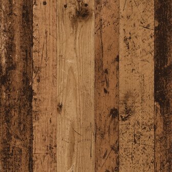 3-delige Eettafel en bankenset bewerkt hout oud houtkleurig 9