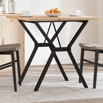 Eettafel Y-frame 80x80x75,5 cm massief grenenhout en staal 1